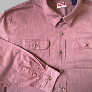 Wrangler Mens Cotton Blend Long Button Casual Work Shirt- Sz-3XL